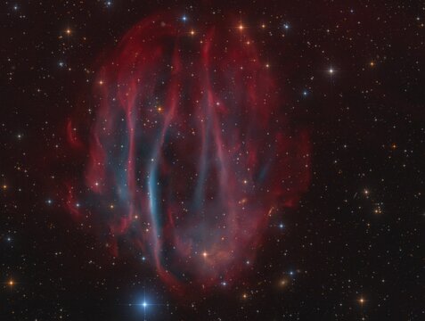 The planetary nebula Strottner-Drechsler 56 or The Goblet of Fire Nebula in the constellation Triangulum