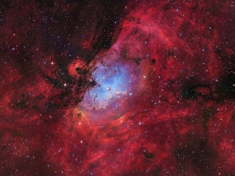 The emission nebula Messier 16 or the Eagle Nebula with the famous Pillars of Creation