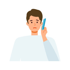 Concept for using smartphone. Man talking on the smartphone.