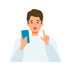 Concept for using smartphone. Man talking on the smartphone.