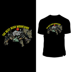 The best bear mountains slogan t shirt design