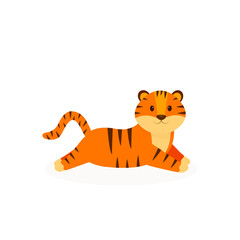 Fototapeta na wymiar This is a cute tiger isolated on a white background.