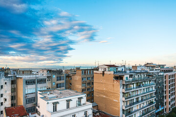 THESSALONIKI, GREECE - November 30, 2019: Typical architecture in Thessaloniki city, Greece