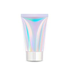 Cream Cosmetic Glossy Blank Tube Package Vector. Hygiene Moisturizing Lotion Tube Container With Cap. Health Care Gel Product Packaging Beauty Treatment Template Realistic 3d Illustration