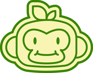 Naklejka premium Eco Monkey, vector illustration logo design