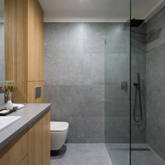 Modern bathroom with granite tiles