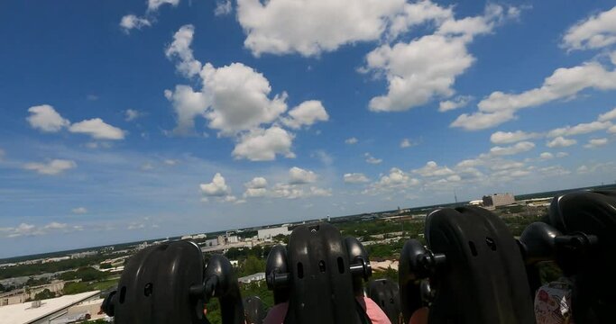 Tampa Bay, Florida. August 28. 2021. Riding roller coaster at Tampa (40)