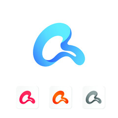 Letter A logo icon design template elements. Creative Letter A Logo design vector template. Colorful Alphabet collection. Type Characters, Logotype symbols.