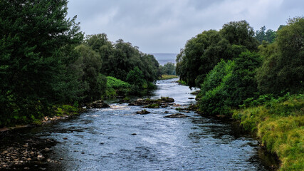 Fototapeta na wymiar The River Helmsdale at Suisgill in the Strath of Kildonan