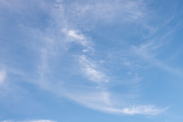 texture of sparse clouds in the blue sky.
