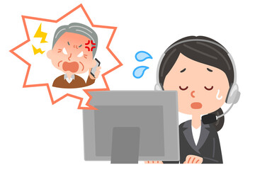 サポートセンターとクレーマーの老人男性