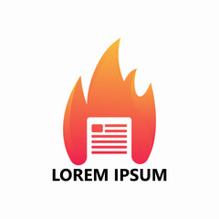 Hot newspaper logo template design vector illustration