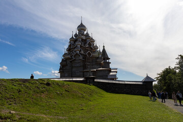 KIZHI, august, 2021Museum on Lake Onega wooden building of the Church of the intercessionof the...