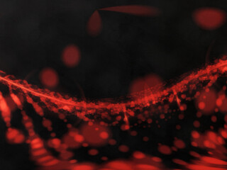 Futuristic red spiral. Black background
