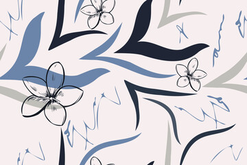 Tropical leaves. Exotic pattern. Creative seamless background. Fashion template for design, clothing, textiles