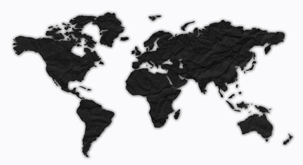 world map on black