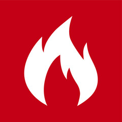 Label Fire extinguisher Sign on red background