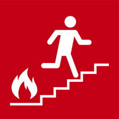 Label Fire extinguisher Sign on red background