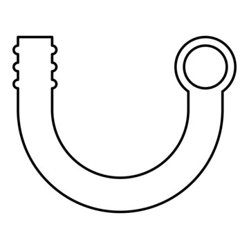recommend clip art: Branch pipe contour outline icon black color vector illustration flat style image