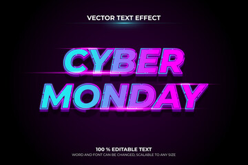 Cyber monday editable text effect