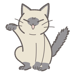 怒っているシャム猫のイラスト