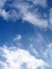 White clouds in the blue sky