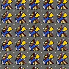 seamless pattern of cute rocket cartoon