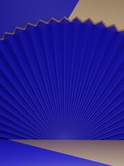 3D Rendering Minimal Chinese, Korean or Japanese Style Paper Fan Studio Shot Product Display Background for Beauty or Festive Food and Beverage Products.	
