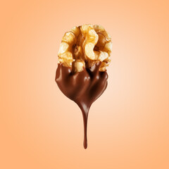 Chestnuts in a hot chocolate fondue