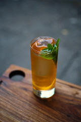 Fresh whisky scotch highball mint cocktail drink