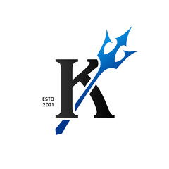 Initial Blue Trident K