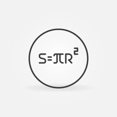 Area of a Circle vector Mathematics concept outline icon