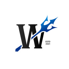 Initial Blue Trident W