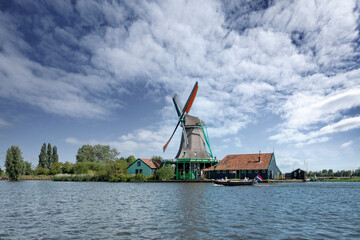 Windmill at the Zaanse Schans, Noord-Holland province, The Netherlands
