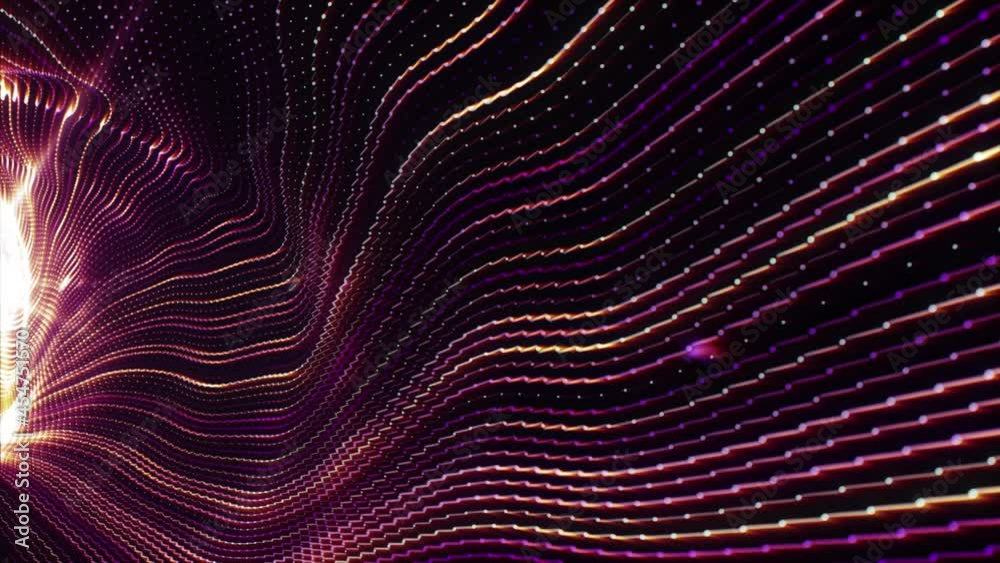 Poster 3d big data digital tunnel square with futuristic matrix. technological and related motion backgroun