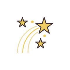 Fototapeta premium Christmas Falling Star vector concept colored icon