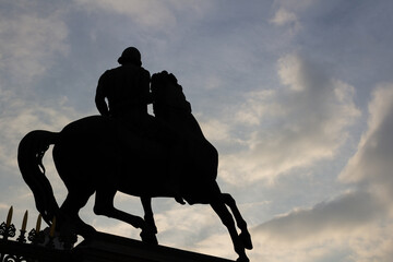 silhouette of  statue in Turin, Italy