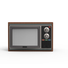 3D illustration of a retro TV facing front
