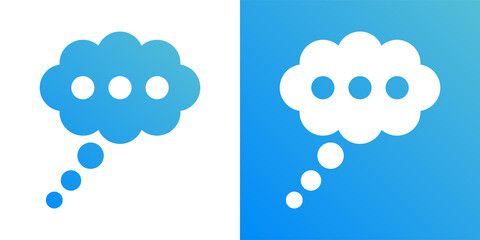 Thinking bubble icon. Thought cloud icon.