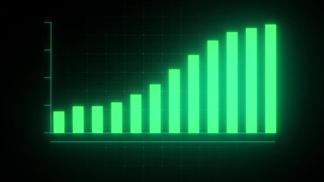 Beautiful animation of rising bar graph. ultra HD 4K