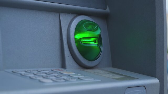 ATM Numeric Keyboard and Anti Skimming Anti Phising Card Reader Slit Cover with Green Blinking LED