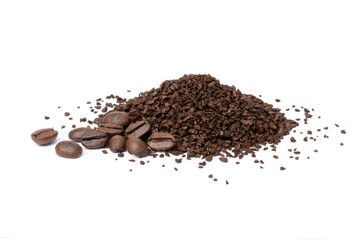 pile of coffee beans isolated