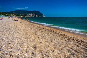 The beautiful sea of Numana in Conero, Ancona province, Marche region.