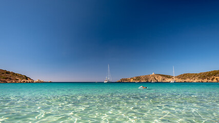 Turredda beach, Sardinia, in a summer day