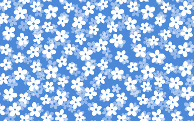 Floral seamless with hand drawn color flowers. Cute summer background. Modern floral compositions. Fashion vector stock illustration for wallpaper, posters, card, fabric, textile