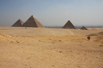 Fototapeta na wymiar View of the Great Pyramids of Giza