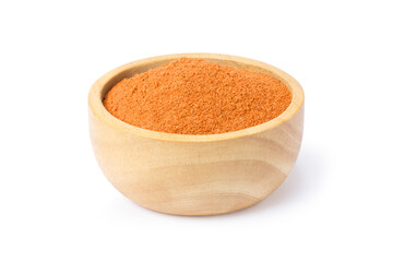 Turmeric powder in a wooden bowl