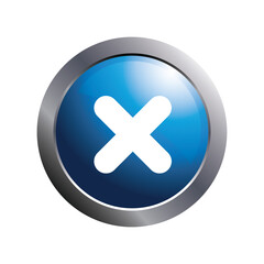 Fototapeta premium Delete icon on modern blue circle for button. Vector illustration.
