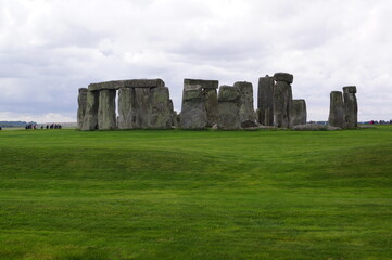 The ring of prehistoric stones of Stonehenge in Amesbury, Wiltshire (UK)