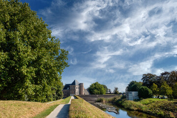 Obraz premium Town Castle Duveltjesgracht in Gorinchem, (Gorkum), South Holland Province, The Netherlands